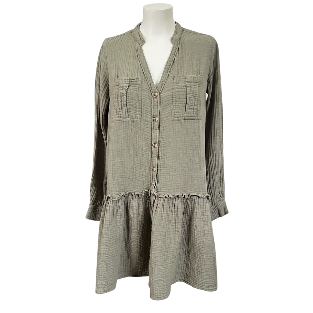 Anthropologie Maeve Katie Textured Utility Dress Tunic Sz 4 Travel